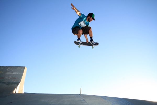 Tony uses the barrier to backside over the hipped bank