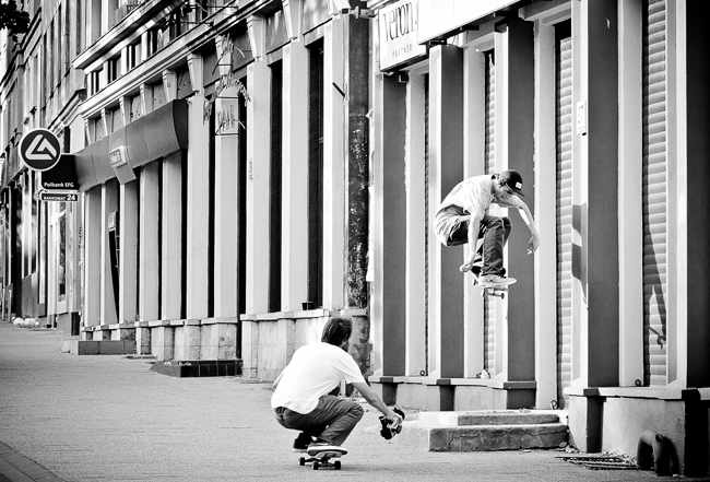 Filming. Me and Krzysiek Poskrobko. Gdańsk, Poland. Photo: Kuba Baczkowski