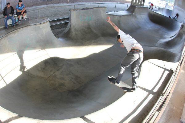 Riley Stevens shreds bs tailslides over the hip into the pocket.