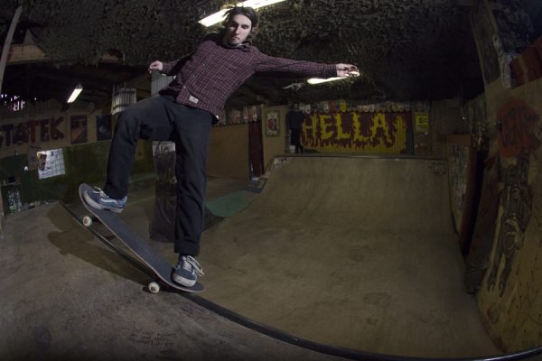 Ondra Filípek. Frontside Nosegrind to disaster. Photo: Filip Slivka