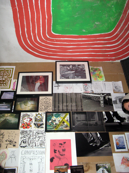 Zine and art table. Photo gaffled from Boldriders