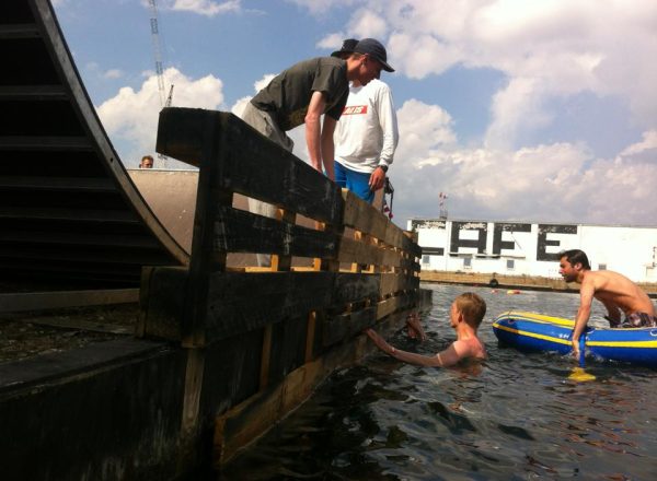 Painting the ramp.