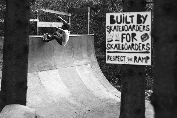 Any questions?  Ferit, frontside grinding the vert ramp at Pumpa.  Photo: Sket Andestroy