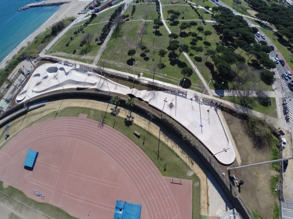 Aerial overview of Mar Bella.