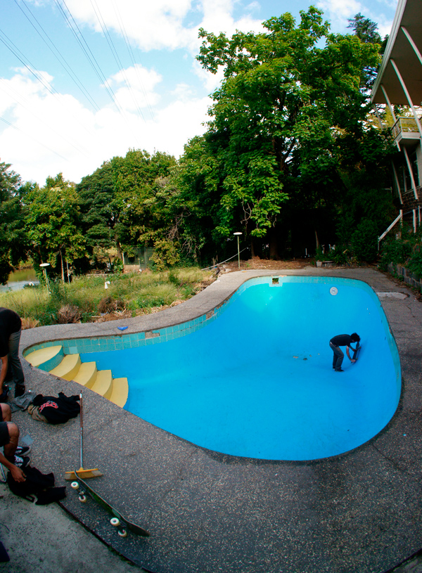 After "the vandals" were finished cleaning up the pool.  Photo: Brett Shipley