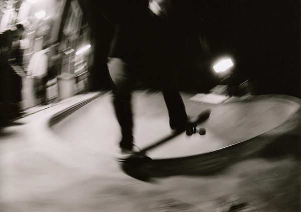 Henri. Roll in slash grind. That one was so dope. He was so save that he even clashed his front truck against the coping before he went back to a slasher a millisecond later he was in, ripping the bowl apart: That dude's on Hellfire!!