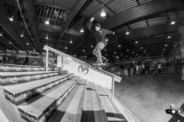 Jacopo Carozzi. Backward nosegrind back to normal or 180 switch five-0