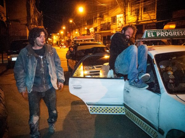 Benne from Belgium. Cab ride out of the night in the streets of La Paz.