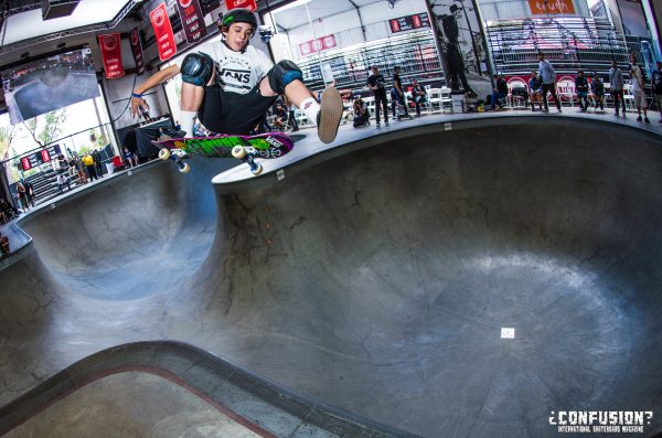 Cory Juneau. One footer over the hip into the round bowl. 