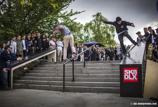 Doubles. Yannick Schall (backside boardslide) and ¿? bluntslide.