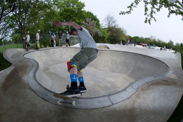 Alex Mosterin. Frontside boardslide.  Photo: J. Hay