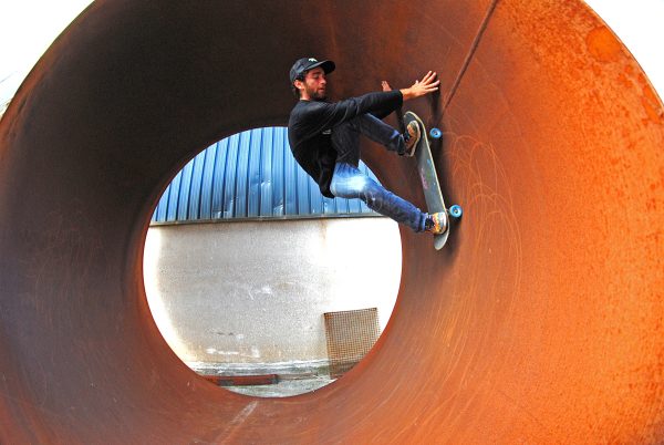 Pipe ride to fakie. 
