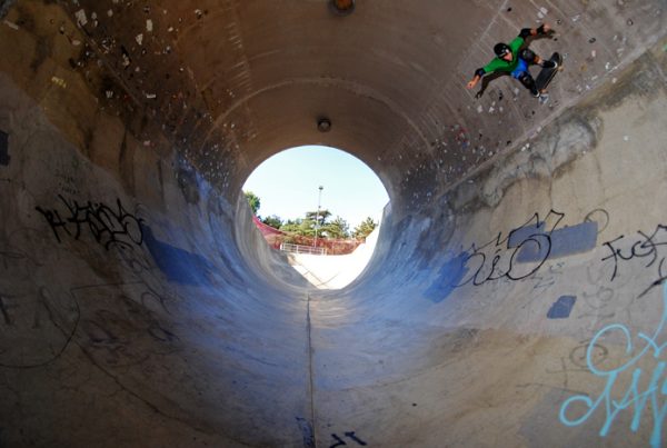 Borja up there at Upland skatepark's upland fullpipe replica. 