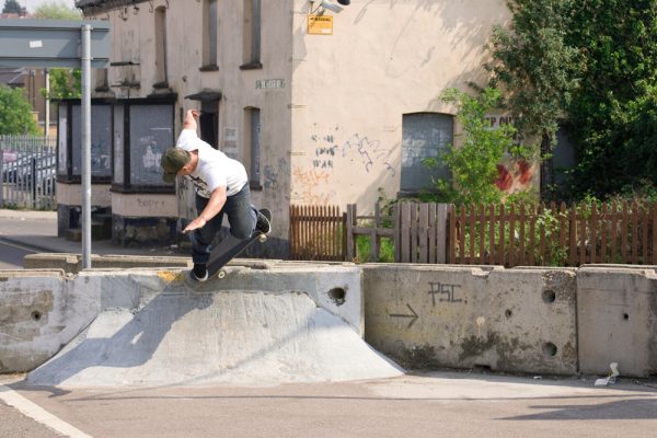 Backside nosegrind at Colchester DIY. Photo: Jerome Loughran