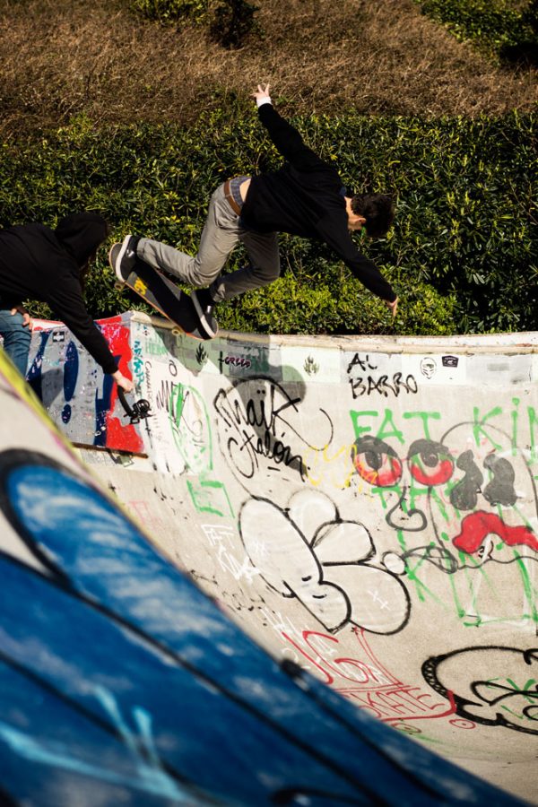 Avo. Backside disaster. Low to high. Cimadevilla skatepark in Gijón, Asturias