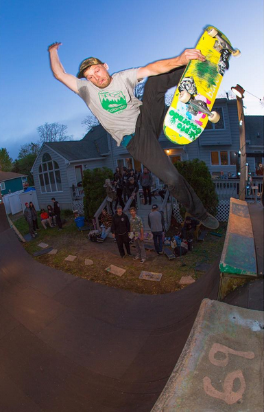 Zach Cusano. Boneless over the channel at his house. Photo: Grant Monahan