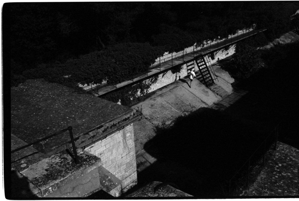 Nick of Palomino, UK based internet only outlet supporting independent skateboarder owned brands, with a fastplant in a small coastal fort. Photo: Fettich